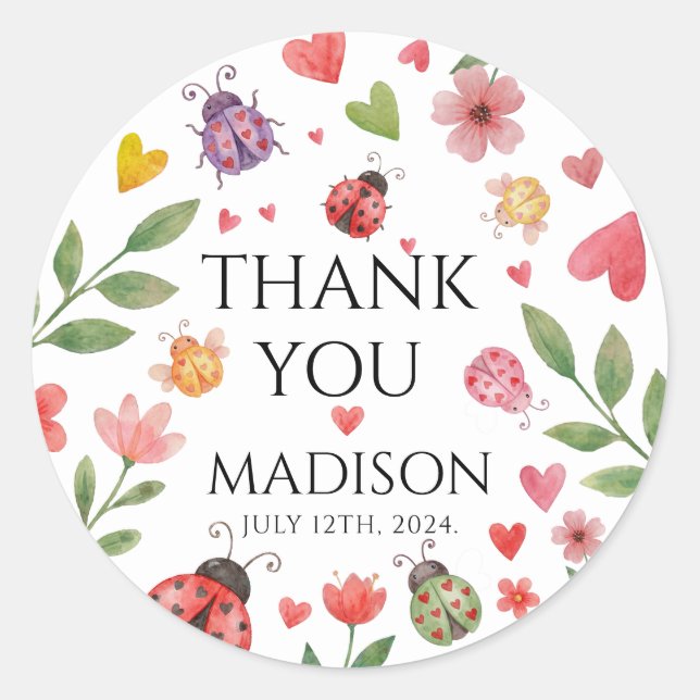 Adesivo A Little Love Bug Baby Shower  (Frente)