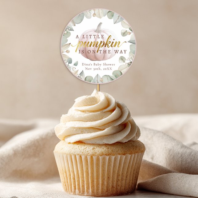 Adesivo A Little Pumpkin Blush Fall Baby Shower Favor Stic (Baby Shower Favor Sticker)