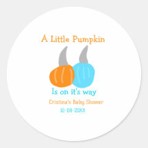 A little pumpkin is on it's way baby shower orange