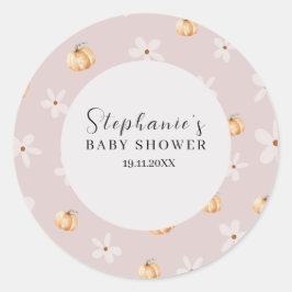 Adesivo A Little Pumpkin Is On The Way Fall Round Sticker