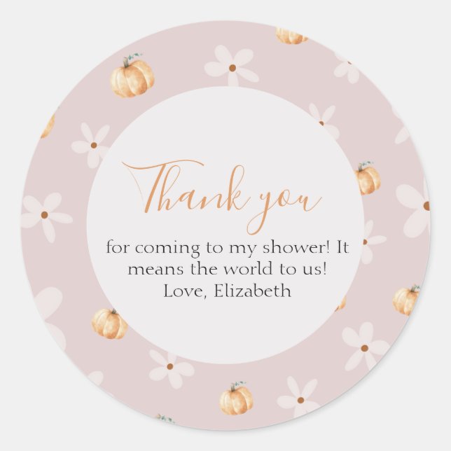 Adesivo A Little Pumpkin Is On The Way Thank you (Frente)