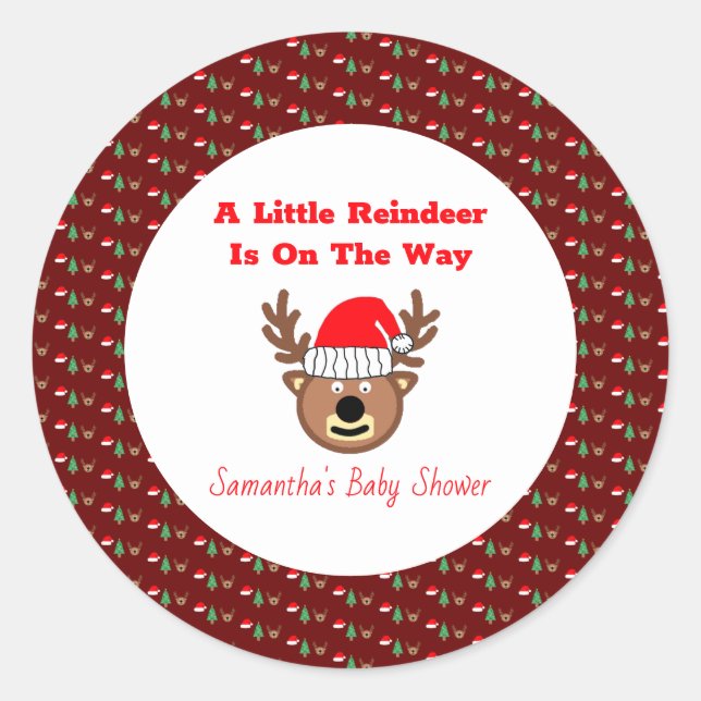 Adesivo A Little Reindeer Is On The Way  (Frente)