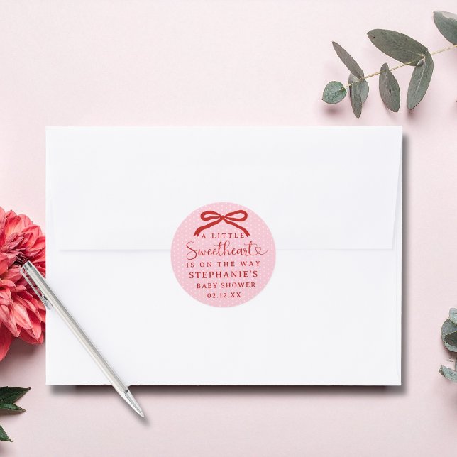 Adesivo A Little Sweetheart Is On The Way Girl Baby Shower (Criador carregado)