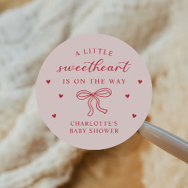 Adesivo A Little Sweetheart Valentine Bow Baby Shower
