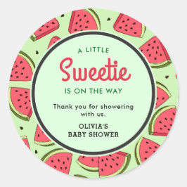 Adesivo A Little Sweetie Watermelon Baby Shower Thank You 