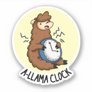 Adesivo A-llama Clock Funny Llama Pun