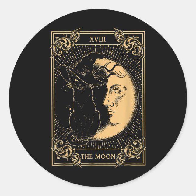 Adesivo A Lua Tarot Xvii Inspirou A Bruxa Negra Hat (Frente)