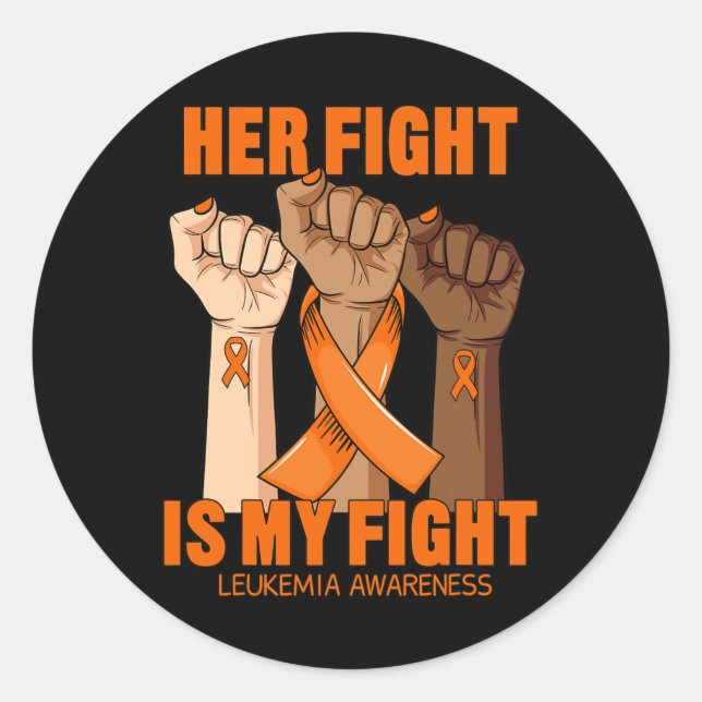 Adesivo A Luta Dela É A Minha Luta Contra A Leucemia Sensi (Frente)