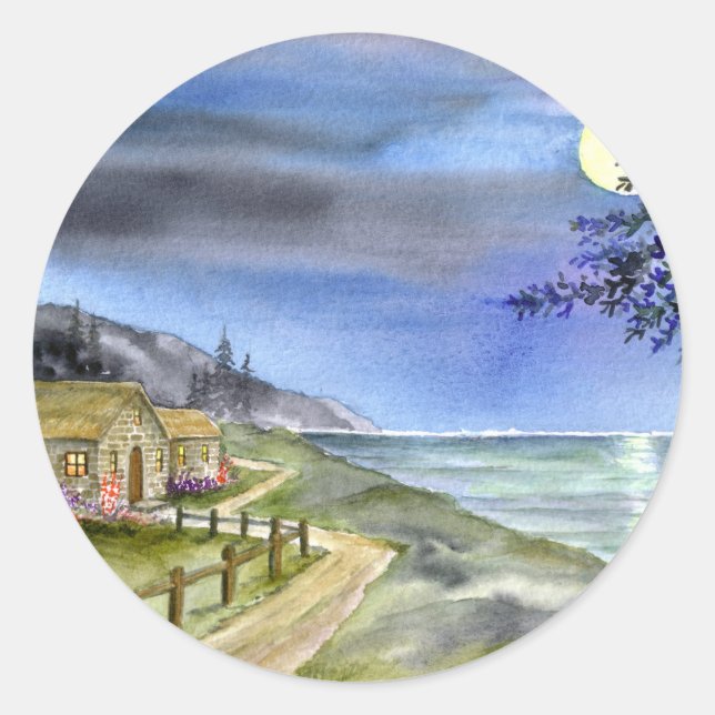 Adesivo À luz da lua de prata (Frente)