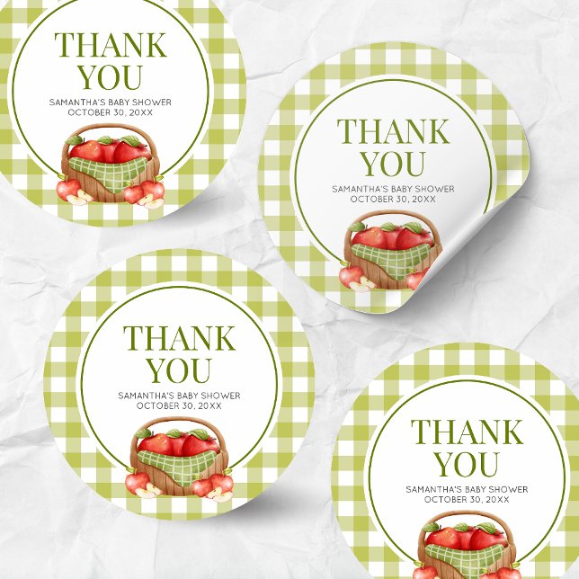 Adesivo A Maçã do Nosso Chá de fraldas (Apple of Our Eye Fall Baby Shower Sticker)