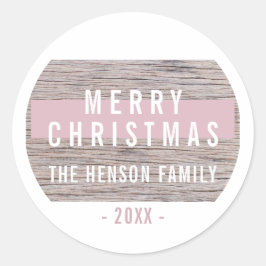 Adesivo A Madeira Russa Rosa Feliz Família Feliz de Natal