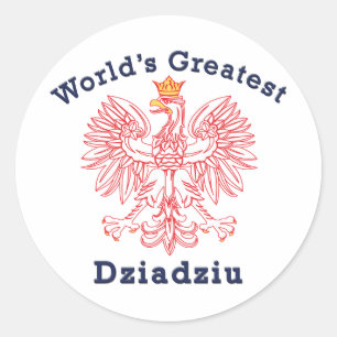 Adesivo A maior águia vermelha de Dziadziu do mundo