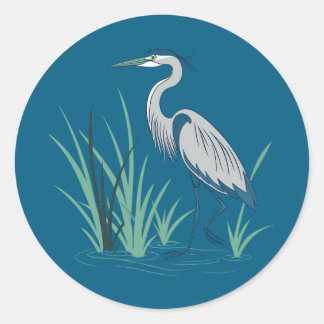 Adesivo A-Majestic Blue Heron Stands Tall In A Vibrant 