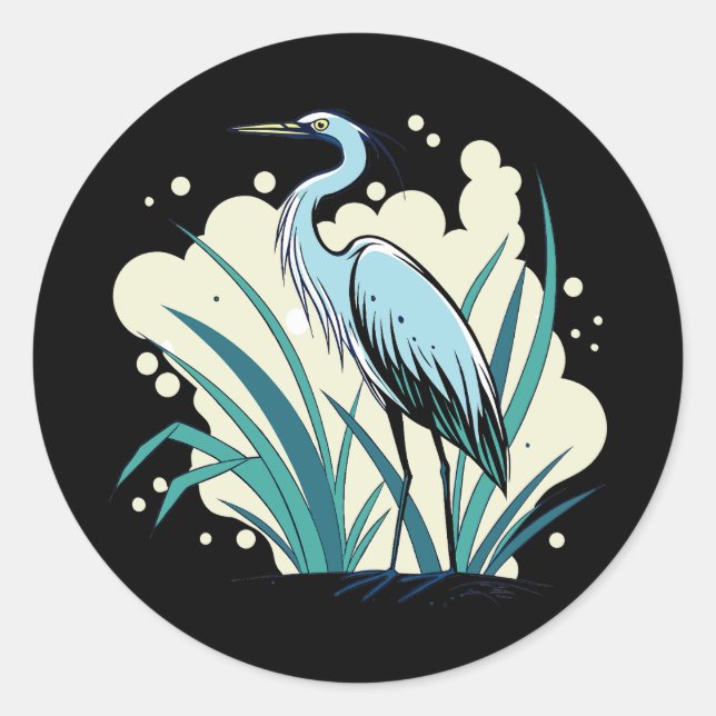 Adesivo A-Majestic Blue Heron Stands Tall In A Vibrant (Frente)