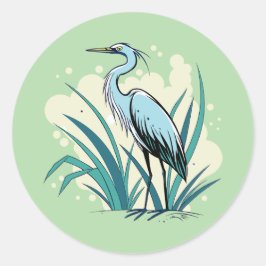 Adesivo A-Majestic Blue Heron Stands Tall In A Vibrant