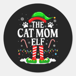 Adesivo A Mamãe Gata Elfa Natal Gatos Divertidos Amante Do