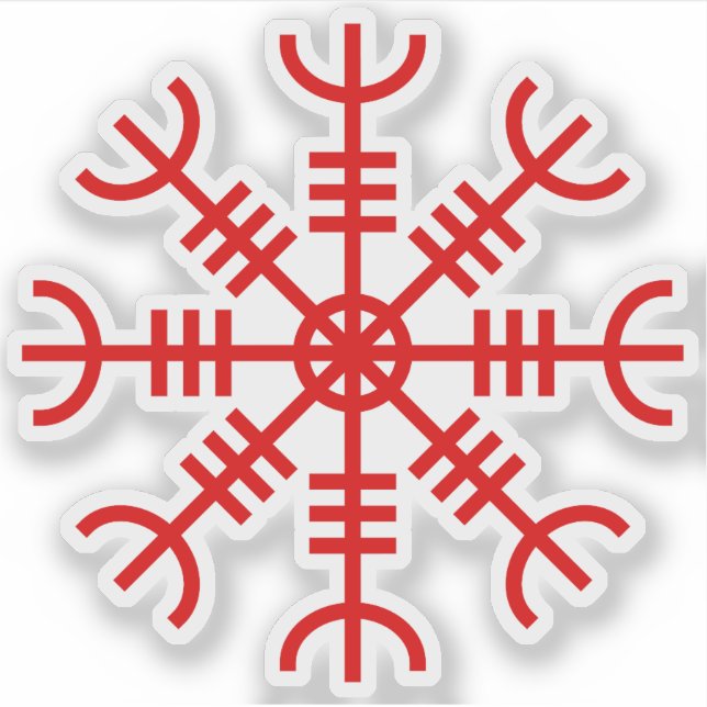 Adesivo A Mão de Awe - Aegishjalmur (vermelho) (Frente)