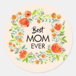Adesivo A Melhor Mãe Alguma Vez De Vinhetas Florais