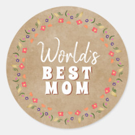 Adesivo A Melhor Mãe Flores do Mundo Beige Russo Floral