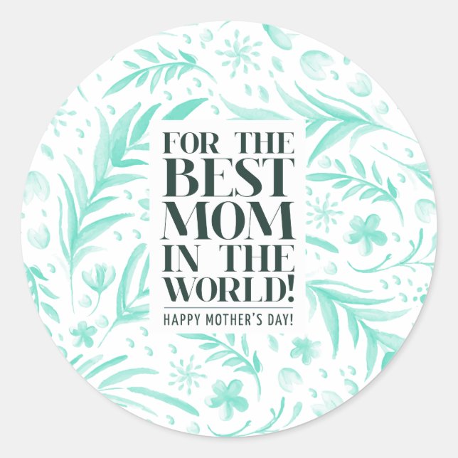 Adesivo A melhor mãe no World Dia de as mães Sticker Seal (Frente)