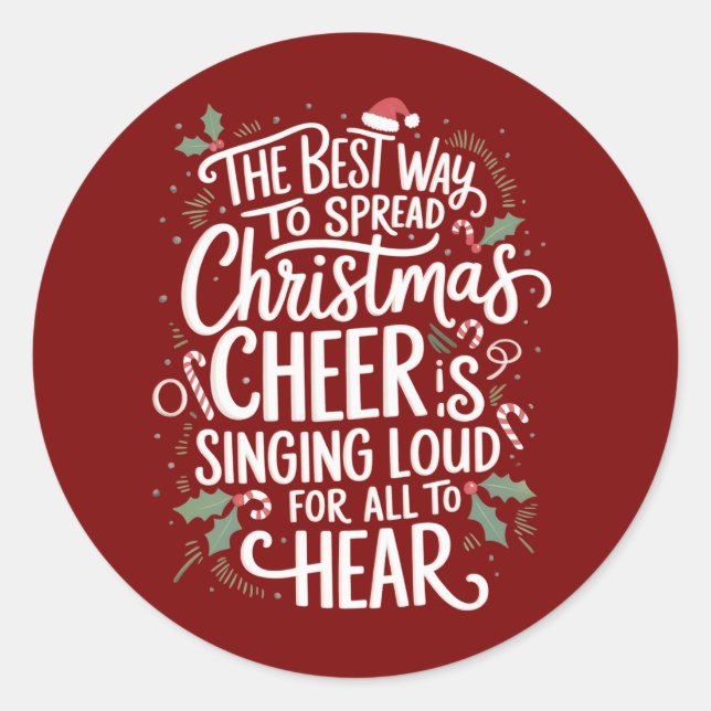 Adesivo A melhor maneira de espalhar o feriado de Natal (Frente)