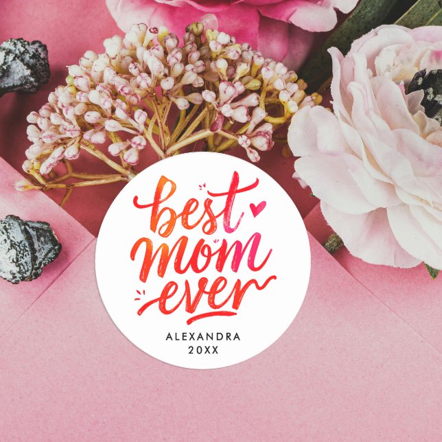 Adesivo A Melhor Manuscrita de Caligrafia Vermelha e Branc (Criador carregado)