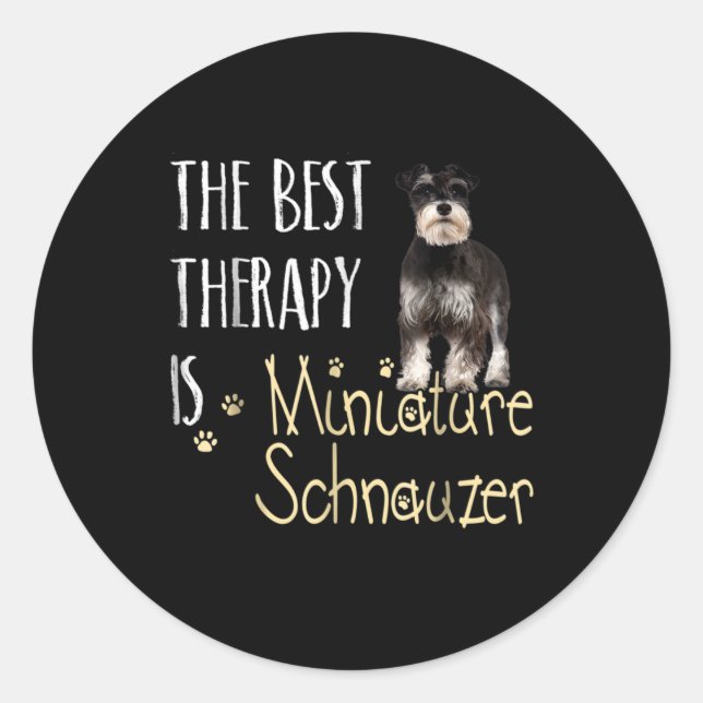 Adesivo A Melhor Terapia é Miniatura Schnauzer (Frente)