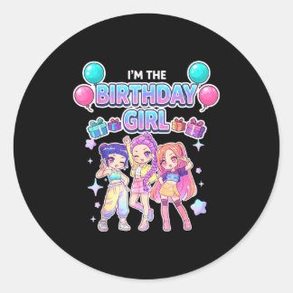 Adesivo A menina do aniversário fofa chibi kpop engraçado