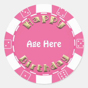 Adesivo A microplaqueta de póquer do aniversário adicion