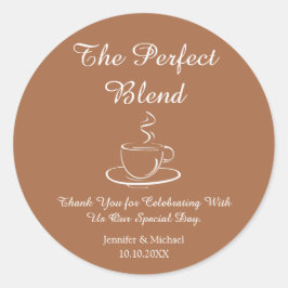 Adesivo a mistura perfeita, obrigado de casamento você caf