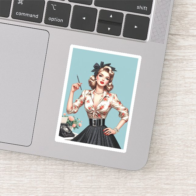 Adesivo A moda das mulheres glamourosas dos anos 50, prese (Detalhe)
