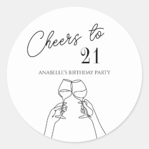Adesivo A moderna e elegante alegria para 21 festas de ani