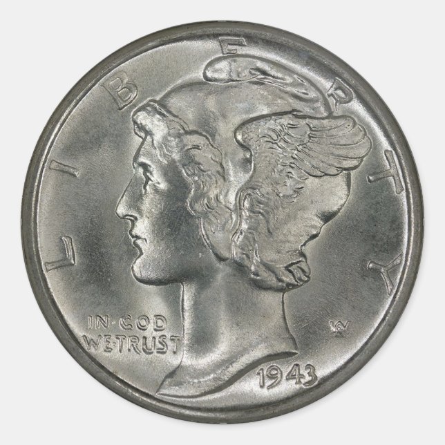 Adesivo A moeda Mercury dime (Frente)