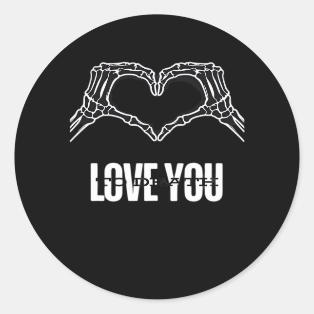 Adesivo À Morte - Mãos Cardíacas De Esqueleto Clássicas (Frente)