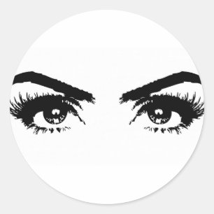 Adesivo A mulher bonita preto e branco Eyes chicotes