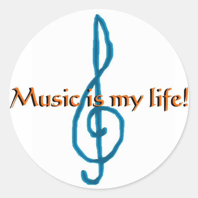 Adesivo A música é a minha vida! (Frente)