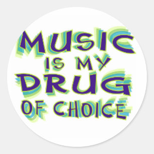 Adesivo A música é minha droga da escolha