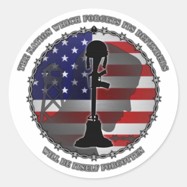Adesivo A nação que esquece seus defensores (Frente)