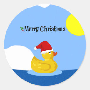 Adesivo A Natação de Natal do Ducky