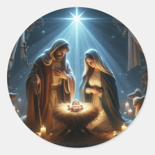 Adesivo A Natividade - Mary Joseph e Baby Jesus