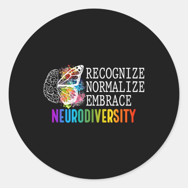 Adesivo A Neurodiversidade Reconhece A Adoção Normalizada  (Frente)