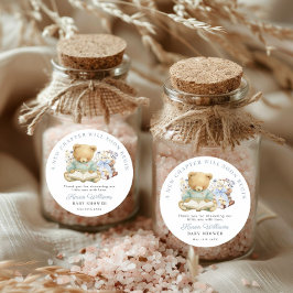 Adesivo A New Chapter Bear Book Baby Shower Thank you