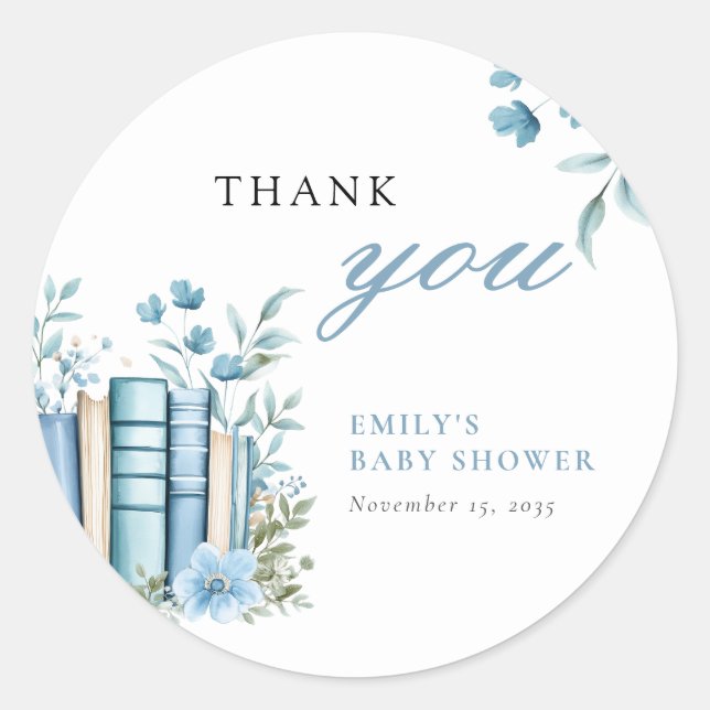 Adesivo A New Chapter Blue Baby Shower (Frente)