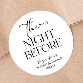 Adesivo A noite antes do Janto de ensaio de casamento míni