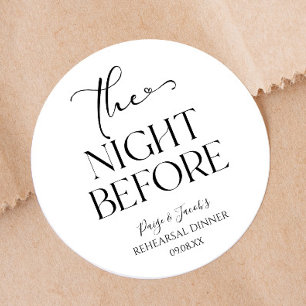 Adesivo A noite antes do Janto de ensaio de casamento míni