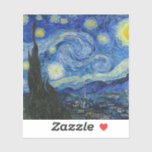 Adesivo A Noite Estrelada, 1889, por Vincent van Gogh<br><div class="desc">A Noite Estrelada,  1889,  por Vincent van Gogh. Ele mostra a visão da janela voltada para leste da sua sala de asilo em Santo-Rémy-de-Provence,  logo antes do nascer do sol,  com a adição de uma vila imaginária.</div>