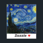 Adesivo A Noite Estrelada, 1889, por Vincent van Gogh<br><div class="desc">A Noite Estrelada,  1889,  por Vincent van Gogh. Ele mostra a visão da janela voltada para leste da sua sala de asilo em Santo-Rémy-de-Provence,  logo antes do nascer do sol,  com a adição de uma vila imaginária.</div>
