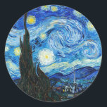 Adesivo A Noite Estrelada de Vincent Van Gogh, paisagem az<br><div class="desc">Este adesivo de papelaria Van Gogh retrata sua obra-prima Impressionista, The Starry Night (1889). "A Noite Estrelada" é uma das pinturas de óleo mais conhecidas do artista Poste-impressionista holandês Vincent van Gogh. A Noite Estrelada é uma pintura a óleo sobre canvas que foi produzida pelo pintor holandês Poste-impressionista Vincent van...</div>