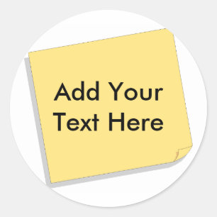 Adesivo A nota de post-it adiciona seu próprio texto
