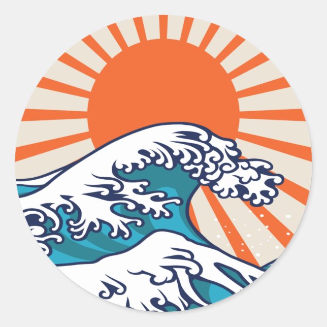 Adesivo A onda Excelente de Kanagawa, onda japonesa (Frente)